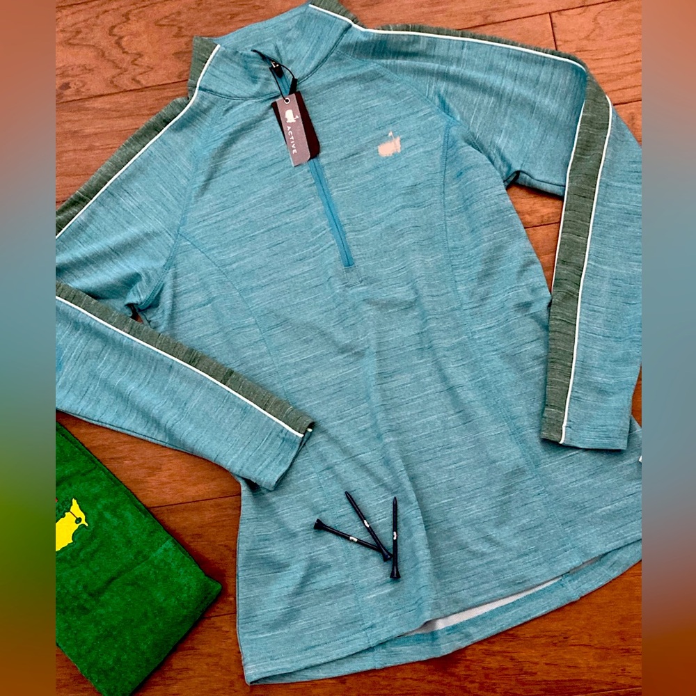 NWT Master’s Active Women’s Quarter-Zip Pullover in Teal Augusta National Medium